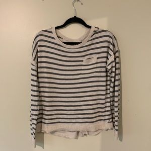Grey and white striped sweater
